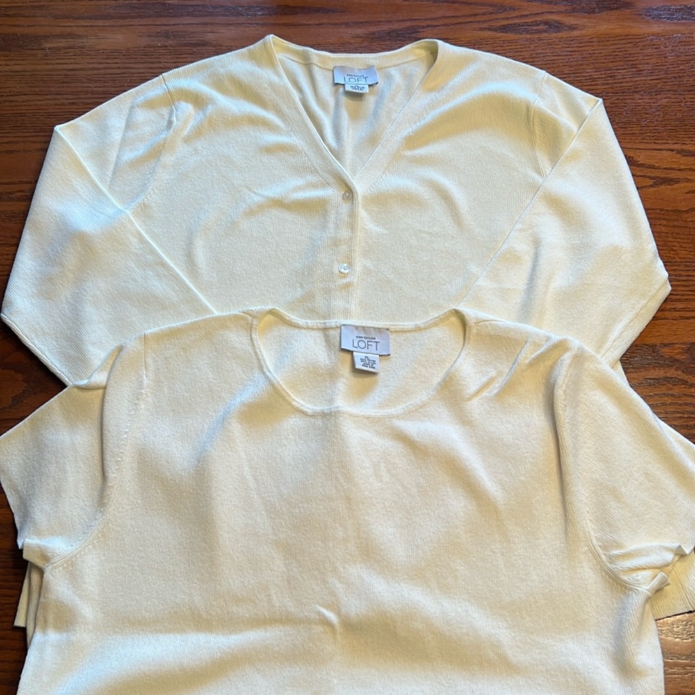 Ann Taylor loft cardigan sweater set size X-Large #175